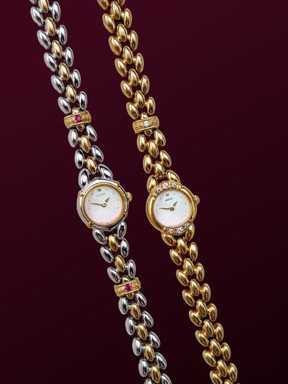Rare Seiko Tissè Two Tone and Gold watches with diamond accents