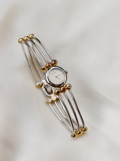 Ultra Rare Seiko stones  Women’s Vintage two tone bangle watch