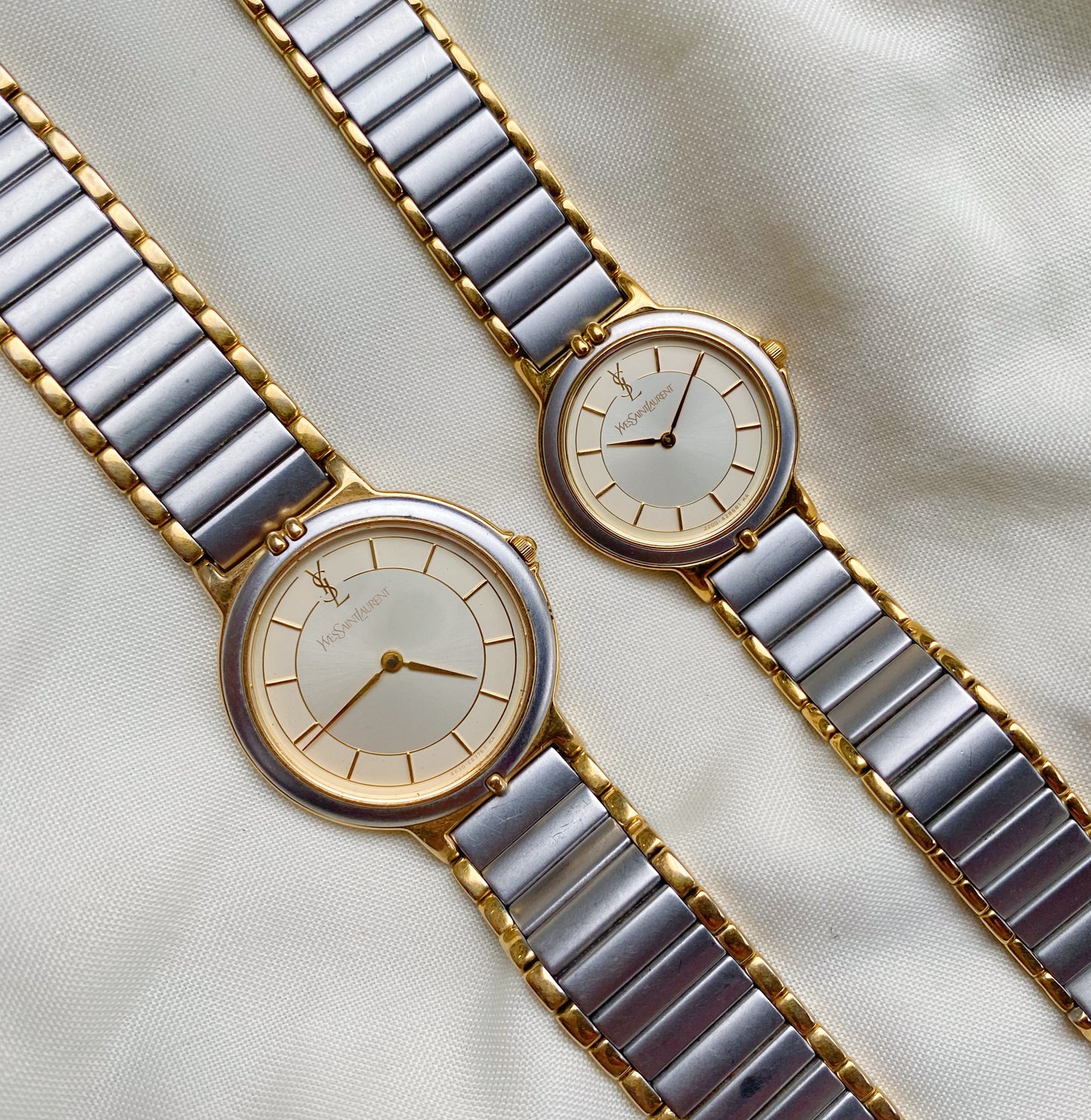 Vintage Yves saint Laurent Two Tone Watch for women; YSL