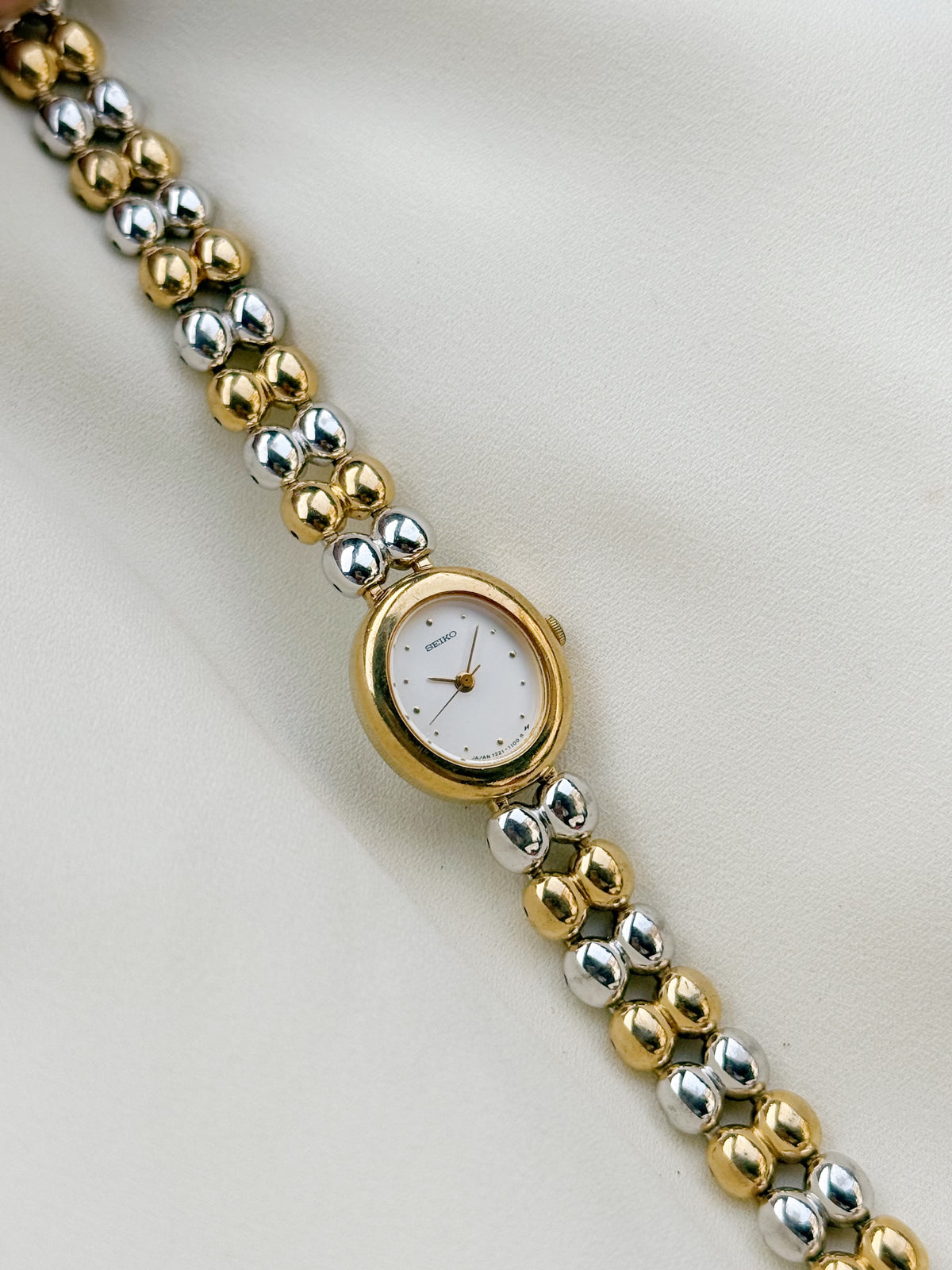 Vintage Rare Seiko Oval Two Tone Bracelet watch for women
