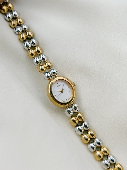Vintage Rare Seiko Oval Two Tone Bracelet watch for women