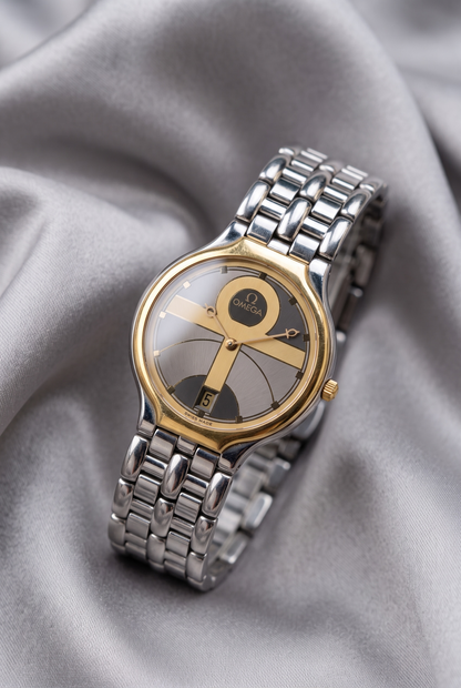 Vintage Rare Omega De Ville Symbol watch; Solid Gold Bezel