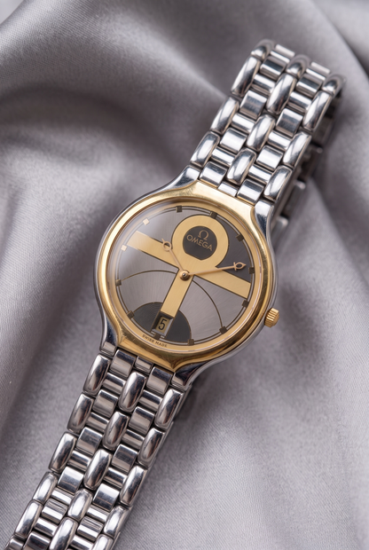 Vintage Rare Omega De Ville Symbol watch; Solid Gold Bezel