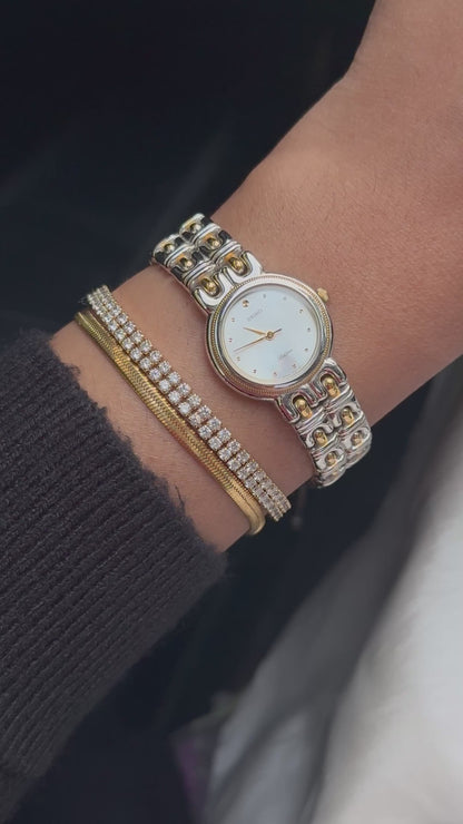 Vintage Seiko Rare Belfina MOP Dial Two tone Watch for women