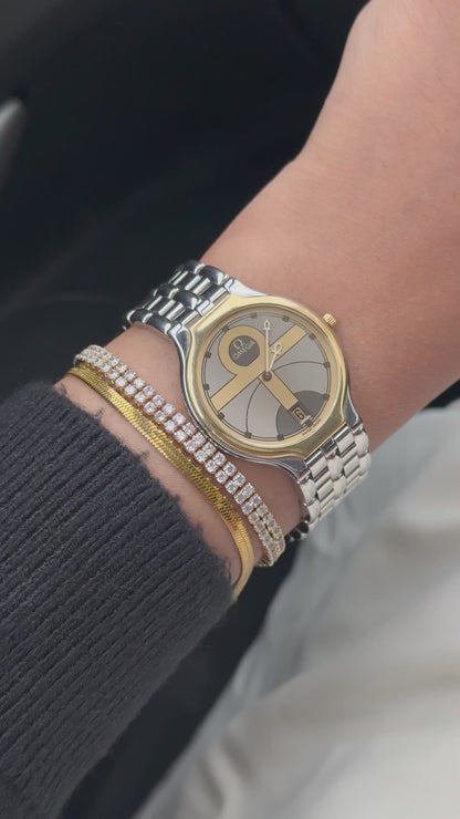 Vintage Rare Omega De Ville Symbol watch; Solid Gold Bezel