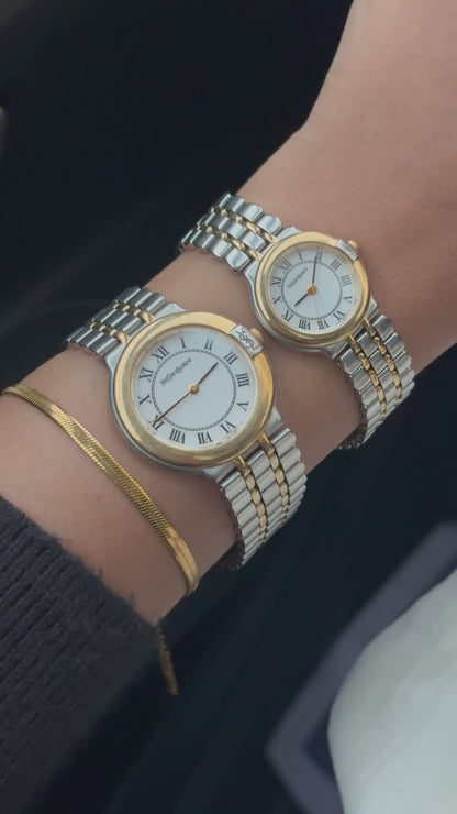 Vintage Yves saint Laurent Two Tone Watch for women; YSL